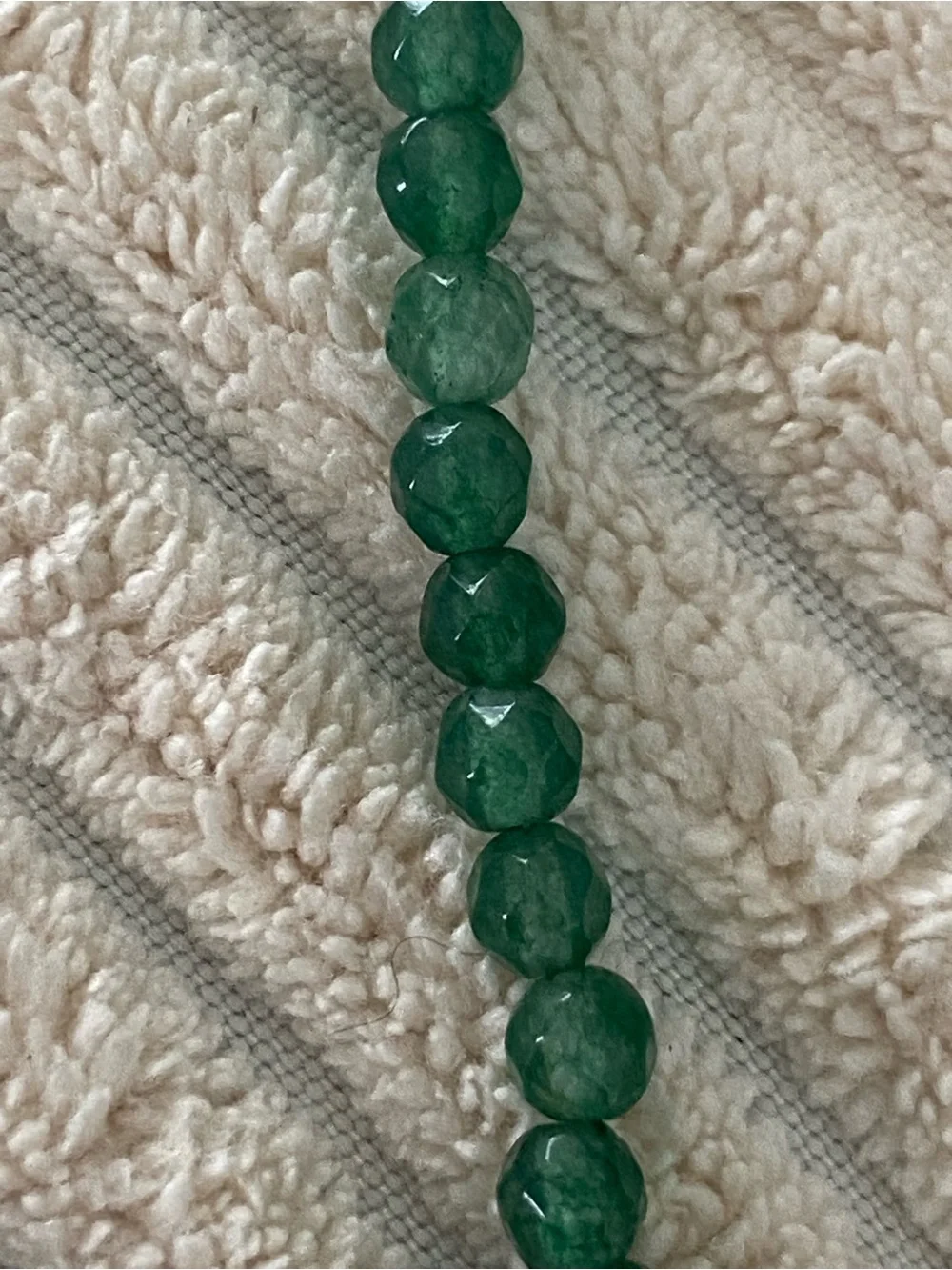 Tourmaline Green Faceted Bead Necklace for Women and 925 silver clasp